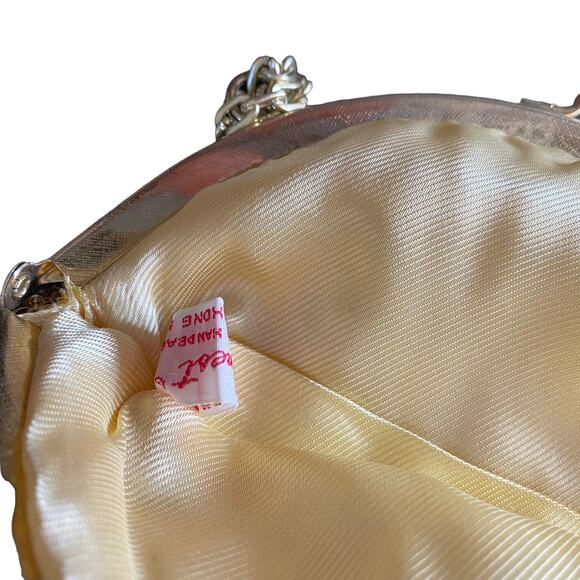 Mister Ernest Vintage Cream Gold Beaded Coin Purse Handbag Mini Bag - Picture 6 of 7